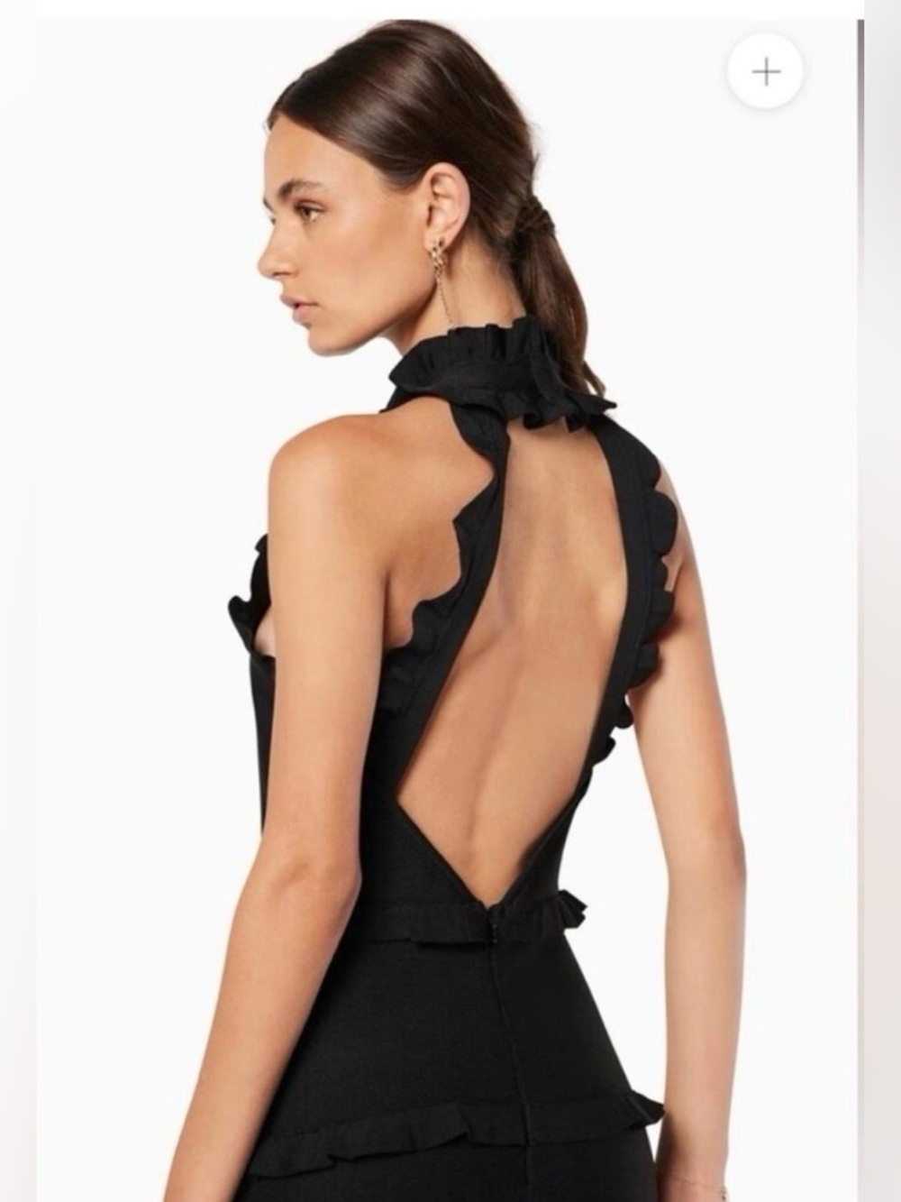 REVOLVE Elliatt Theatrical Gown ruffle detail mock neck mermaid maxi dress XS - Picture 3 of 11